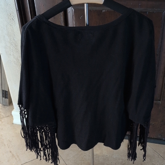 Denim & Supply Ralph Lauren Black Fringe Tee - Picture 4 of 4